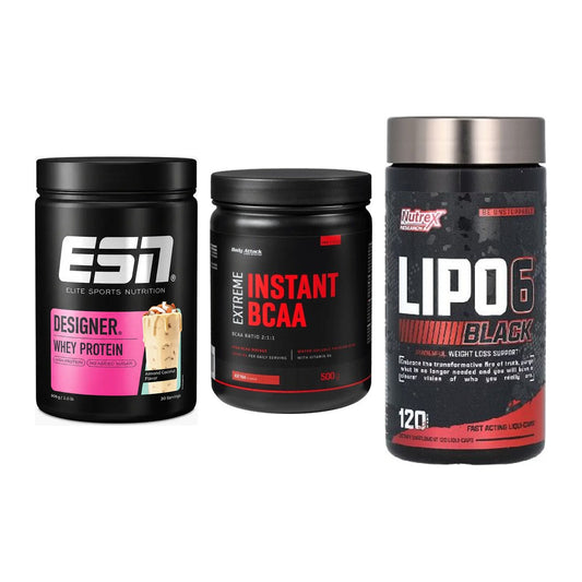 Definitionsphase-Set: ESN Designer + Body Attack + Nutrex Lipo 6 – alle enthaltenen Artikel