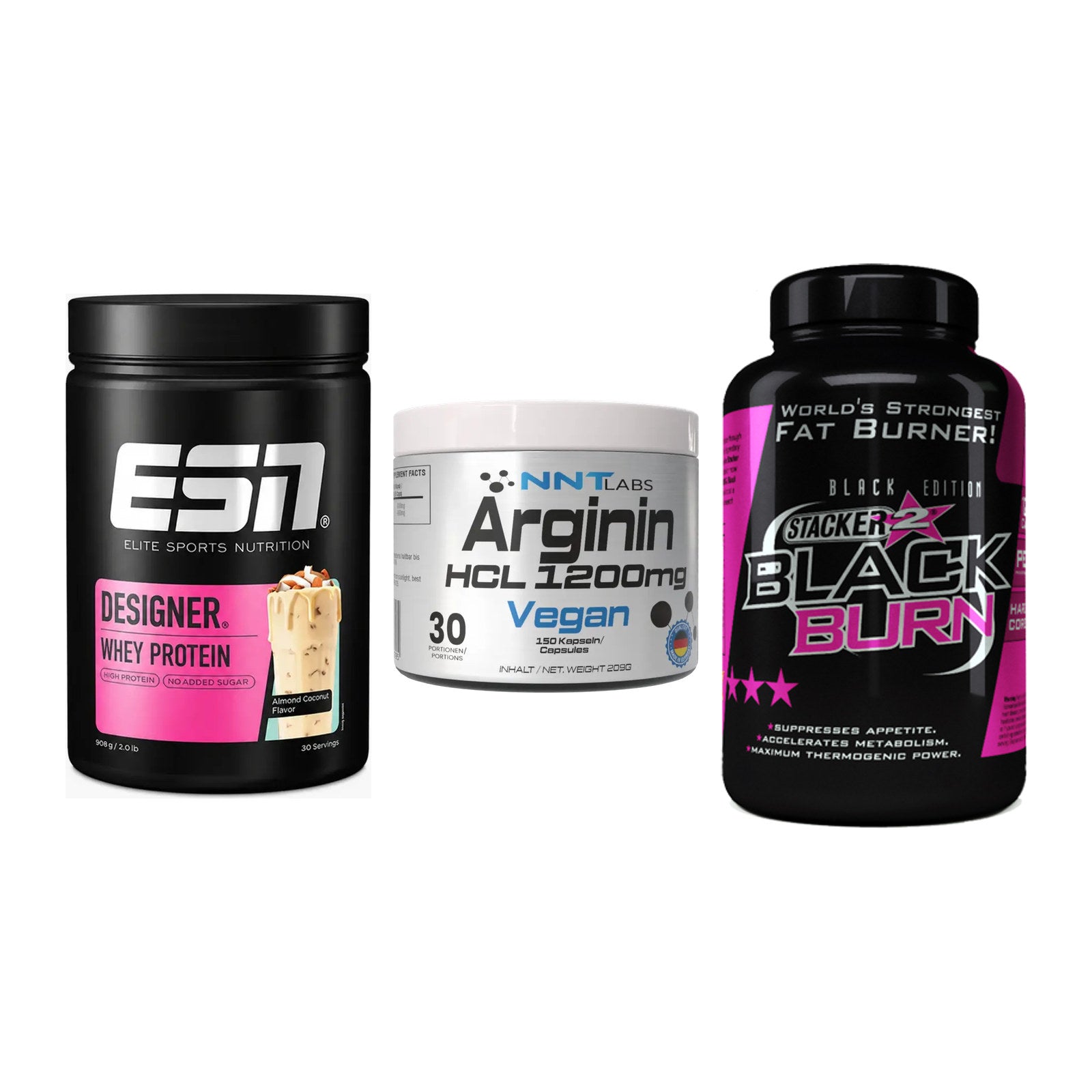 Definitionsphase-Set: ESN Designer + NNT Arginin + Stacker2 Black – alle enthaltenen Artikel