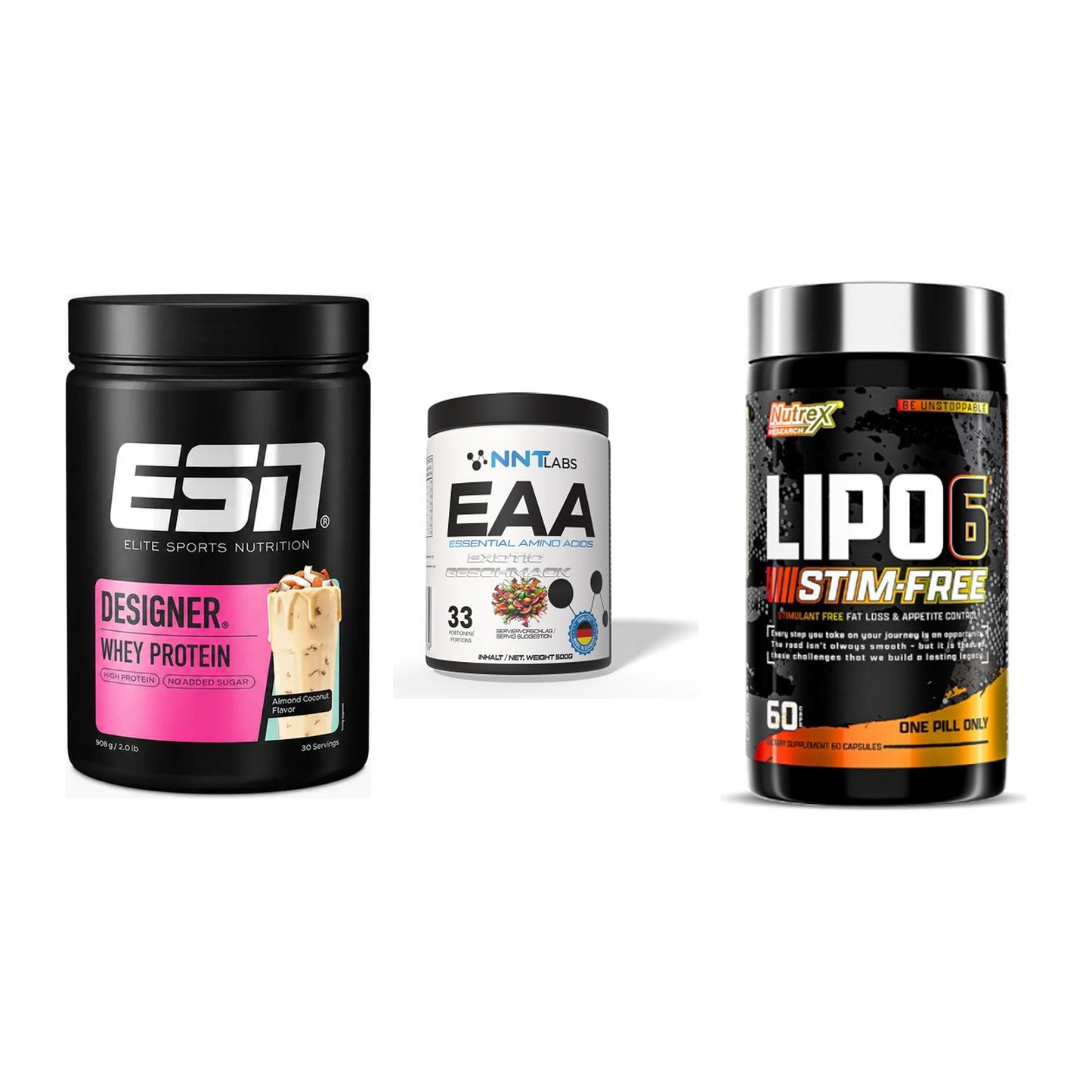 Definitionsphase-Set: ESN Designer + NNT EAA + Nutrex Lipo 6 – alle enthaltenen Artikel