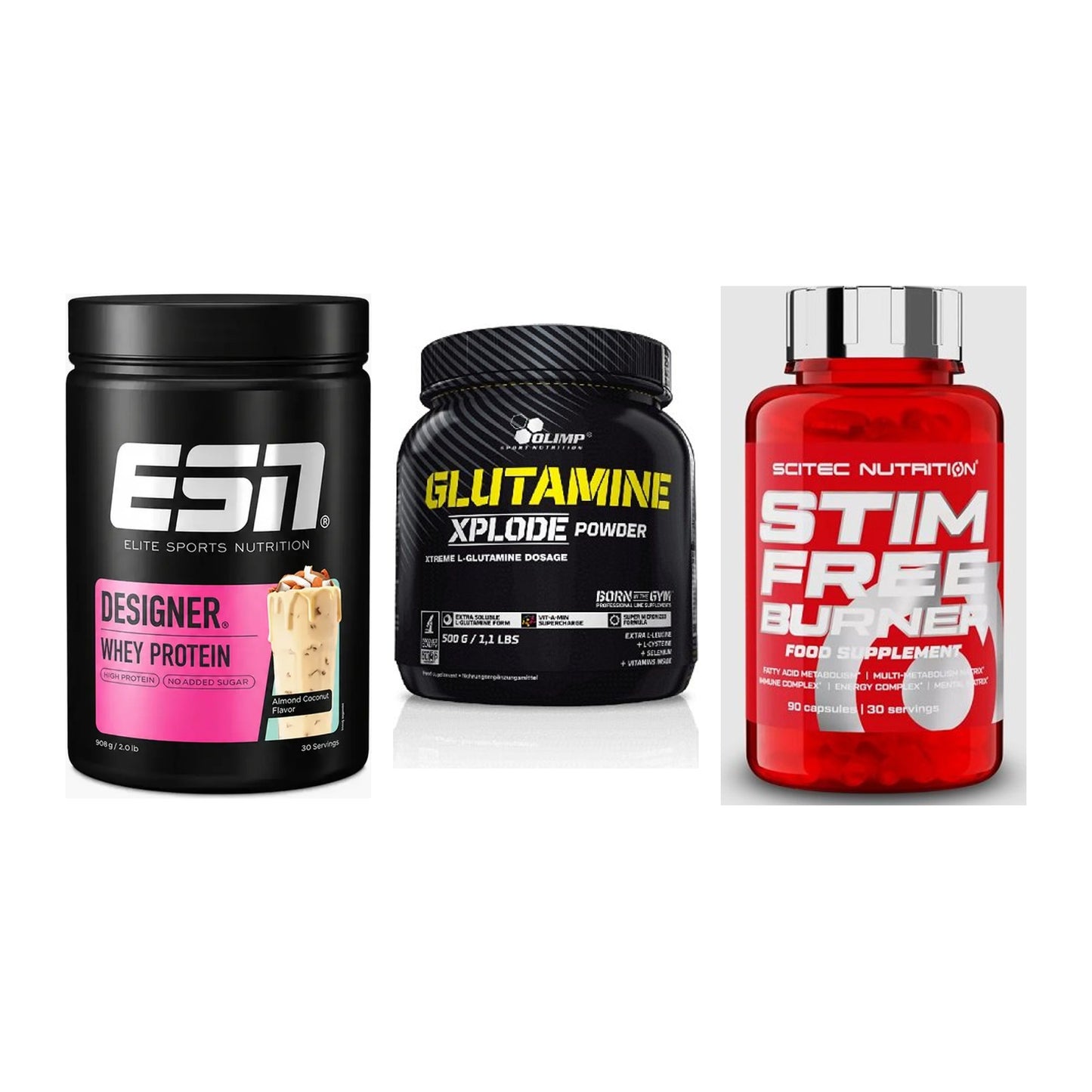 Definitionsphase-Set: ESN Designer + Olimp L-Glutam + Scitec Stim – alle enthaltenen Artikel