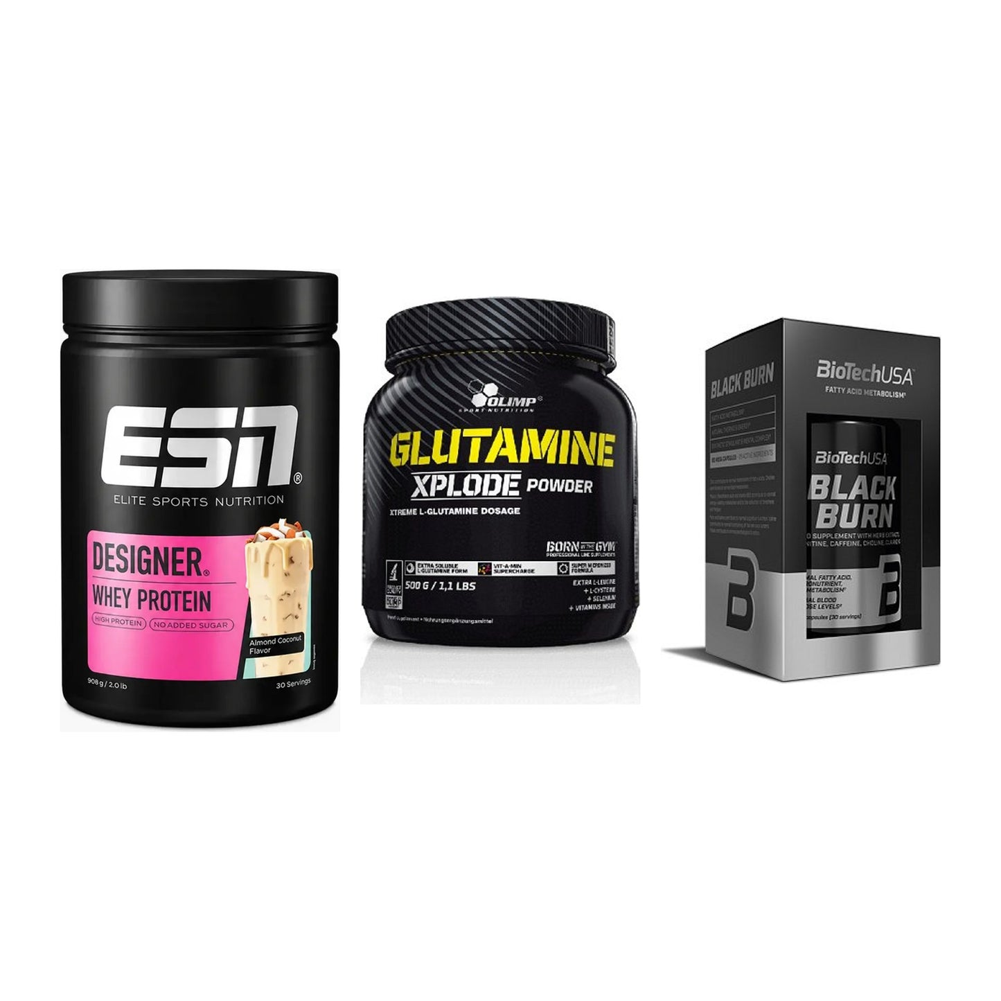 Definitionsphase-Set: ESN Designer + Olimp L-Glutam + BioTech Black – alle enthaltenen Artikel