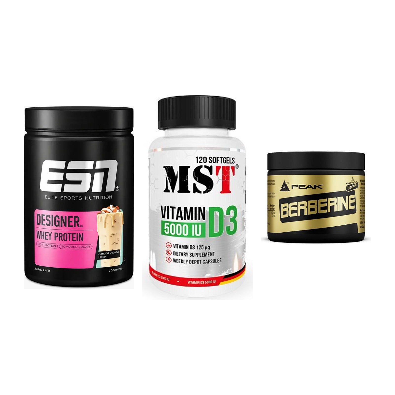 Definitionsphase-Set: ESN Designer + MST Vitamin D3 + Peak Berberine – alle enthaltenen Artikel