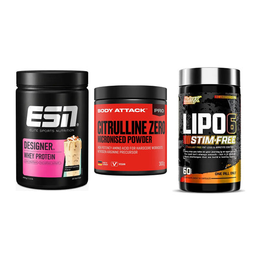 Definitionsphase-Set: ESN Designer + Body Attack + Nutrex Lipo 6 – alle enthaltenen Artikel