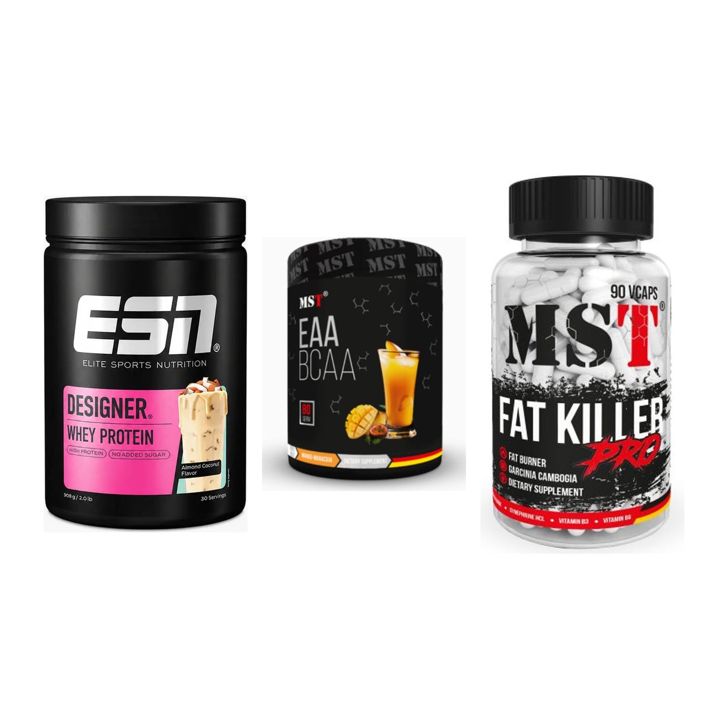 Definitionsphase-Set: ESN Designer + MST EAA & BCAA + MST Fat Killer – alle enthaltenen Artikel