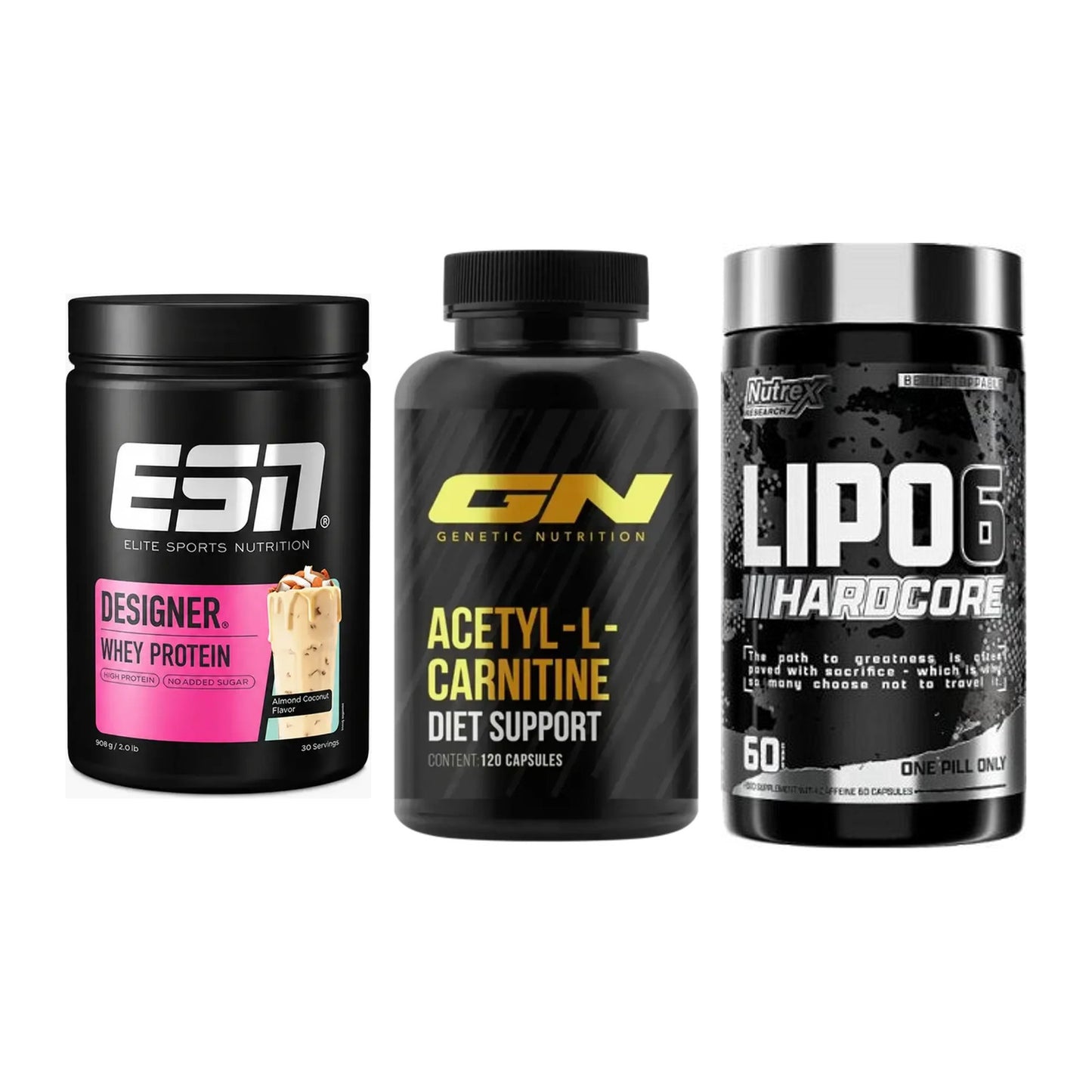 Definitionsphase-Set: ESN Designer + GN Acetyl + Nutrex Lipo 6 – alle enthaltenen Artikel