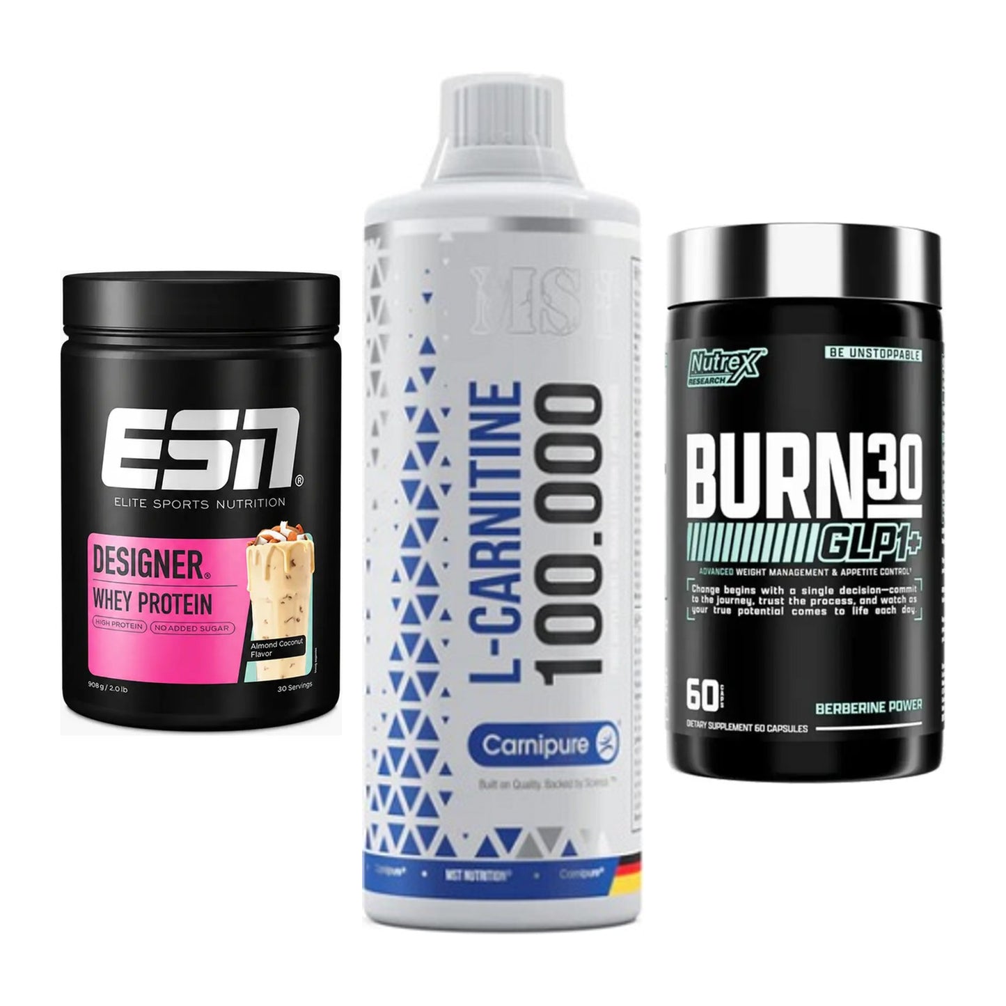 Definitionsphase-Set: ESN Designer + MST L-Carnitin + Nutrex Burn 30 – alle enthaltenen Artikel