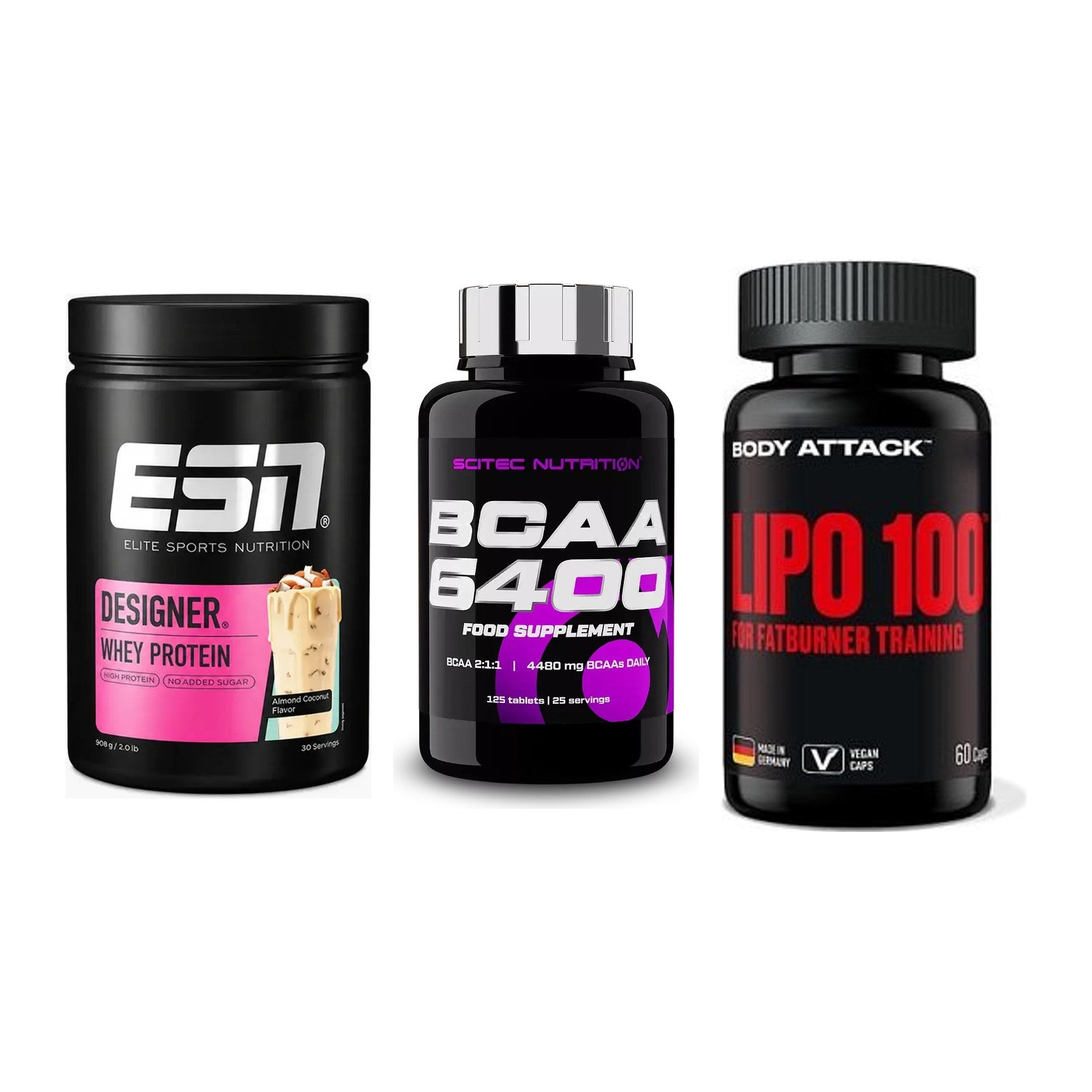 Definitionsphase-Set: ESN Designer + Scitec BCAA + Body Attack – alle enthaltenen Artikel