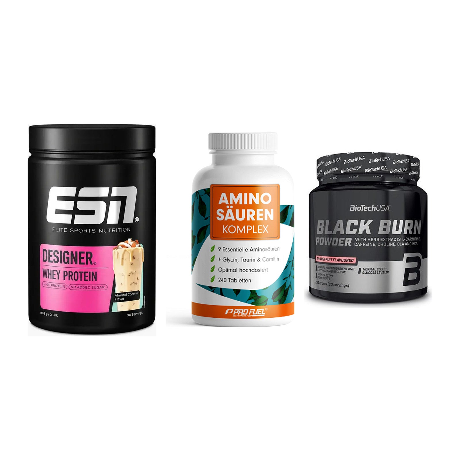 Definitionsphase-Set: ESN Designer + ProFuel Aminos + BioTech Black – alle enthaltenen Artikel