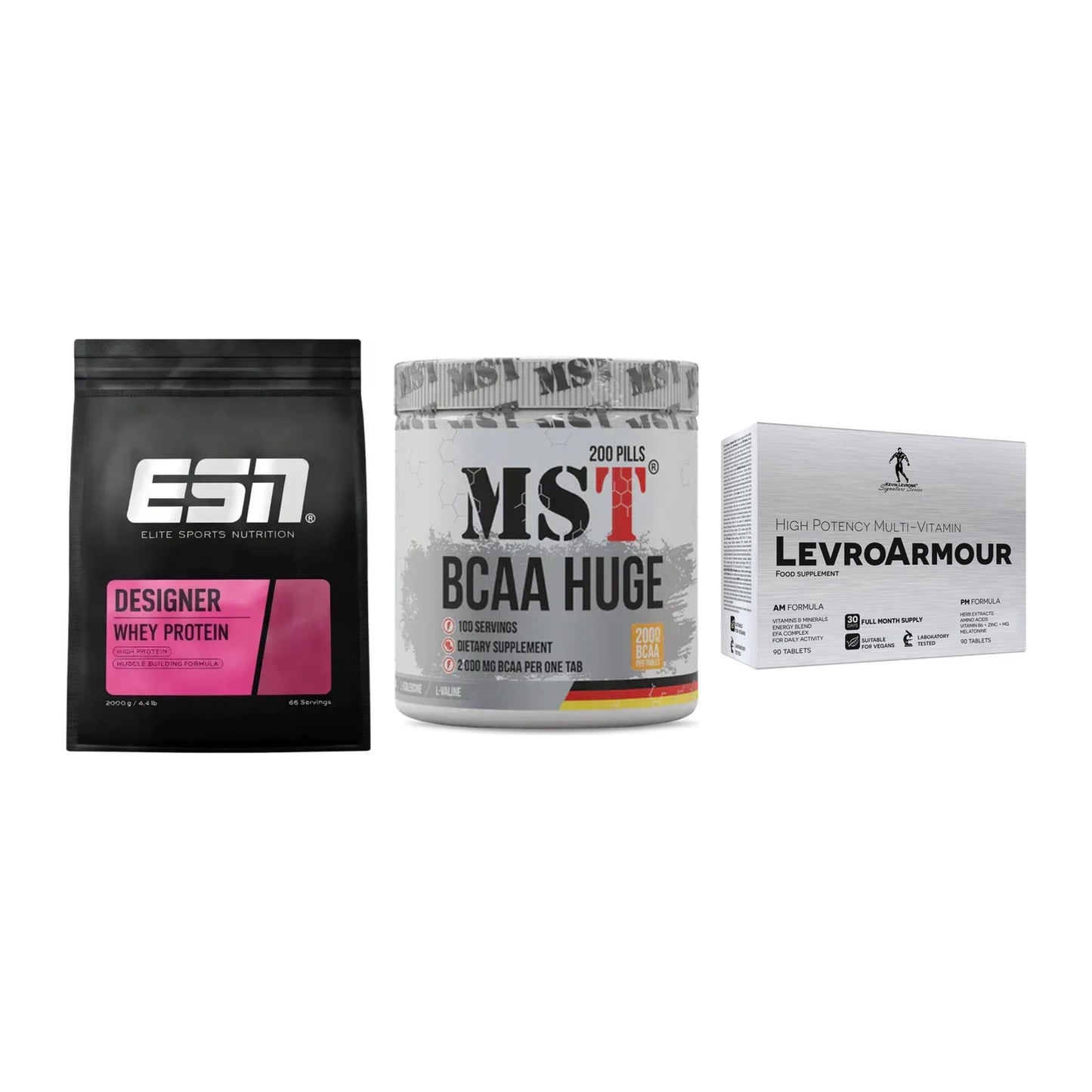 Definitionsphase-Set: ESN Designer + MST BCAA Huge + Kevin Levrone – alle enthaltenen Artikel