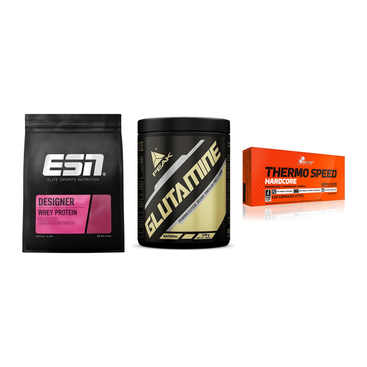 Definitionsphase-Set: ESN Designer + Peak Glutamin + Olimp Thermo – alle enthaltenen Artikel