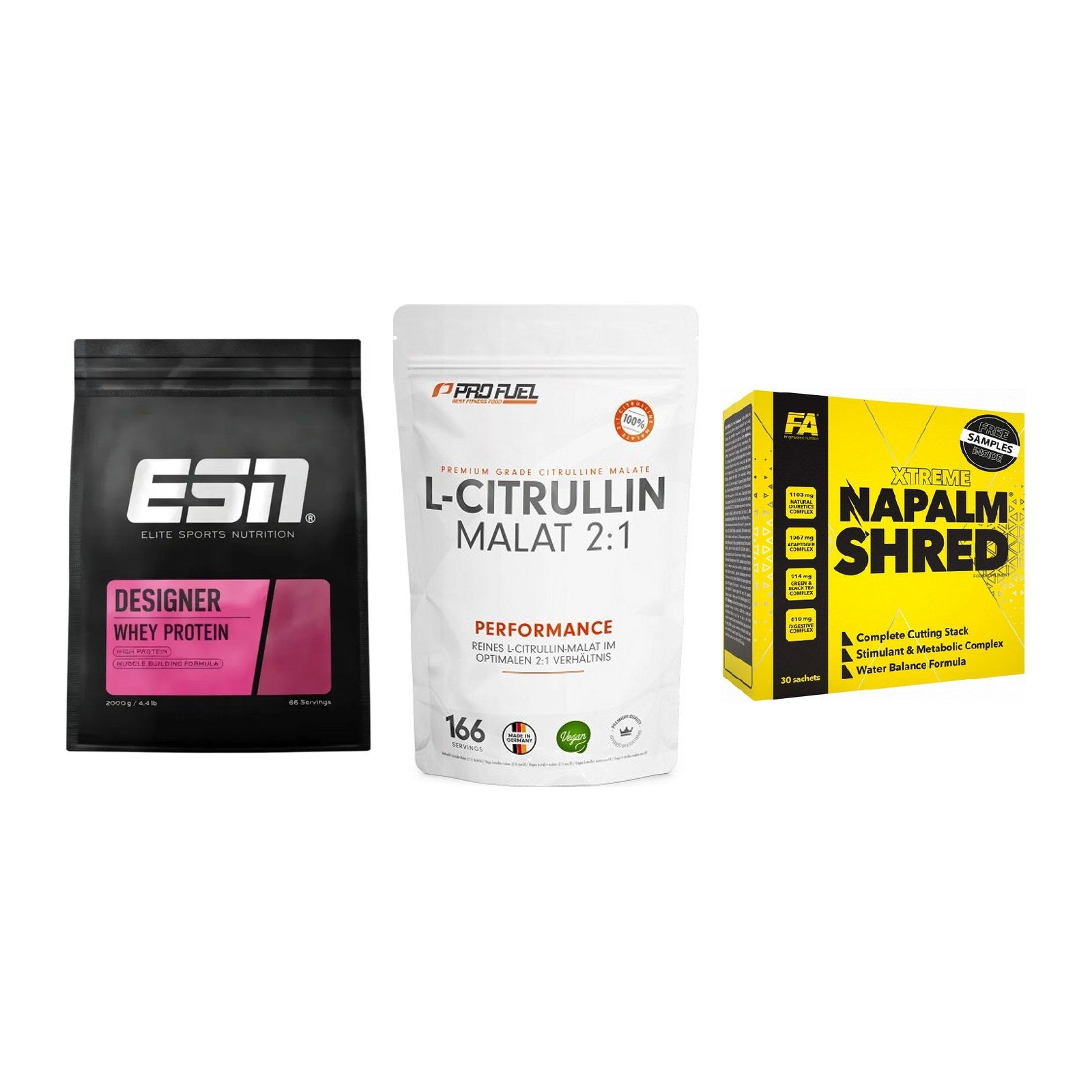 Definitionsphase-Set: ESN Designer + ProFuel L-Citr + FA Nutrition – alle enthaltenen Artikel