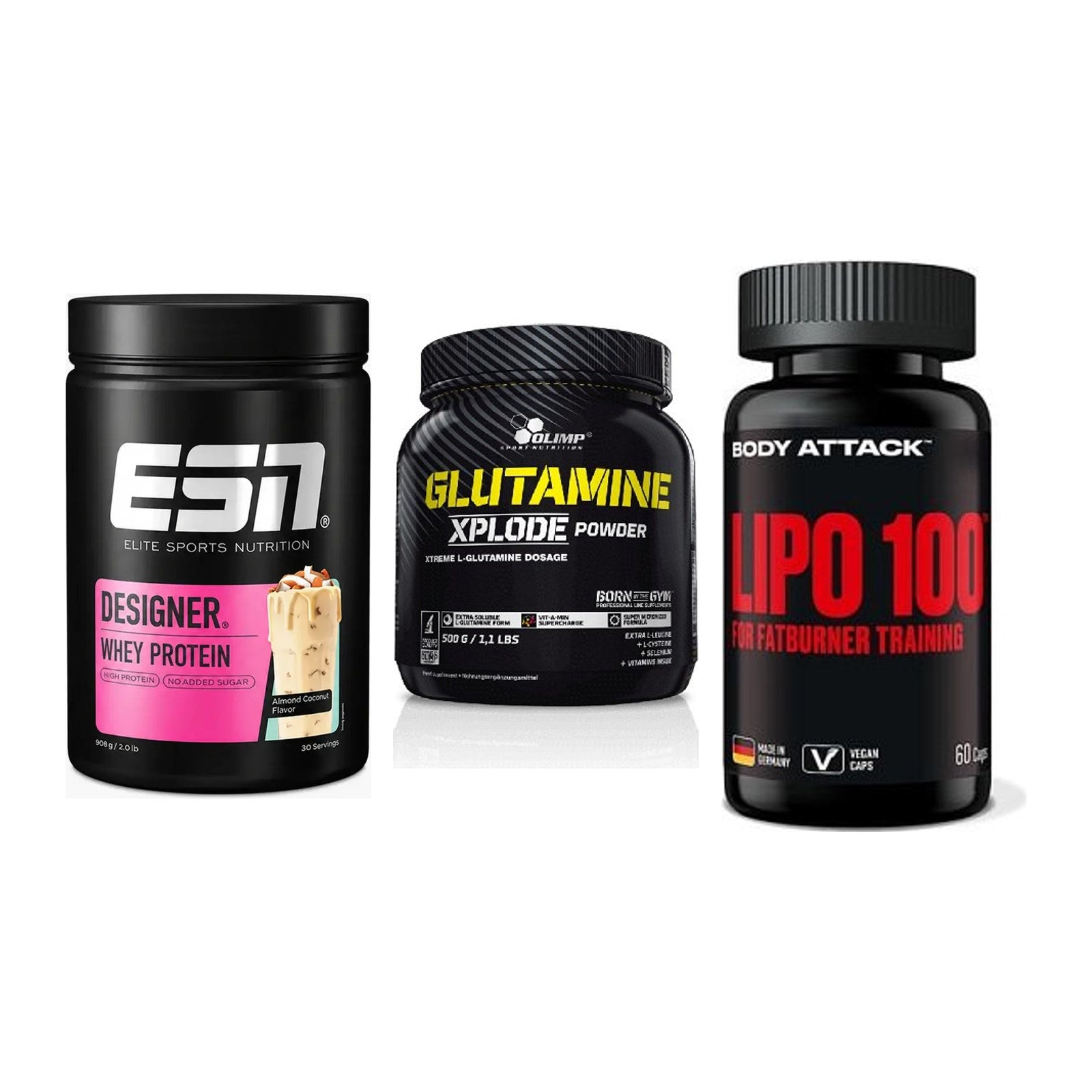 Definitionsphase-Set: ESN Designer + Olimp L-Glutam + Body Attack – alle enthaltenen Artikel