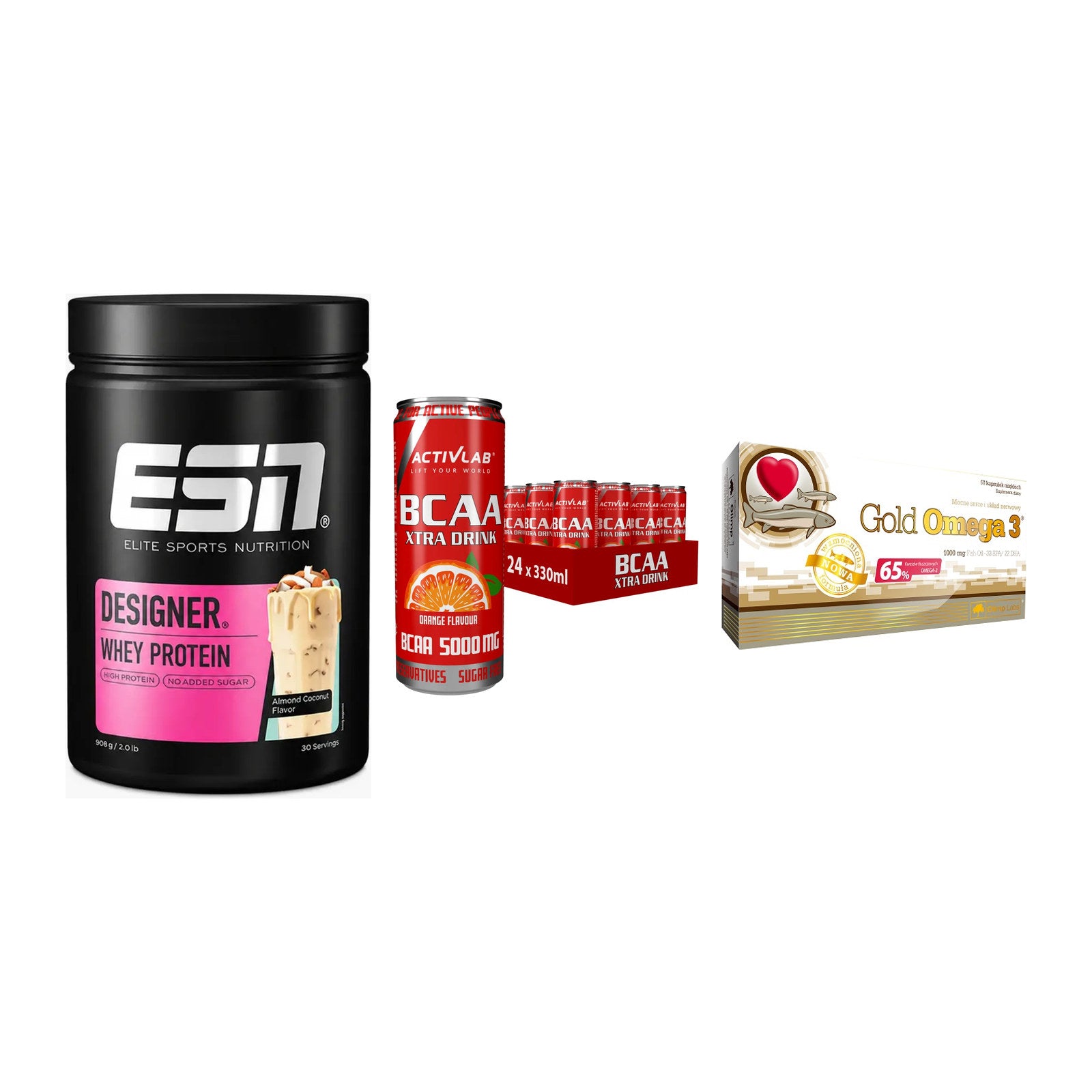 Definitionsphase-Set: ESN Designer + Activlab BCAA + Olimp Omega 3 – alle enthaltenen Artikel