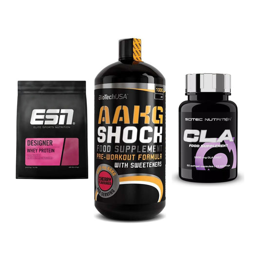 Definitionsphase-Set: ESN Designer + BioTech AAKG + Scitec CLA – alle enthaltenen Artikel