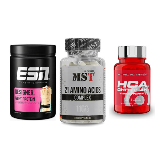 Definitionsphase-Set: ESN Designer + MST 21 Amino + Scitec HCA-Chi – alle enthaltenen Artikel