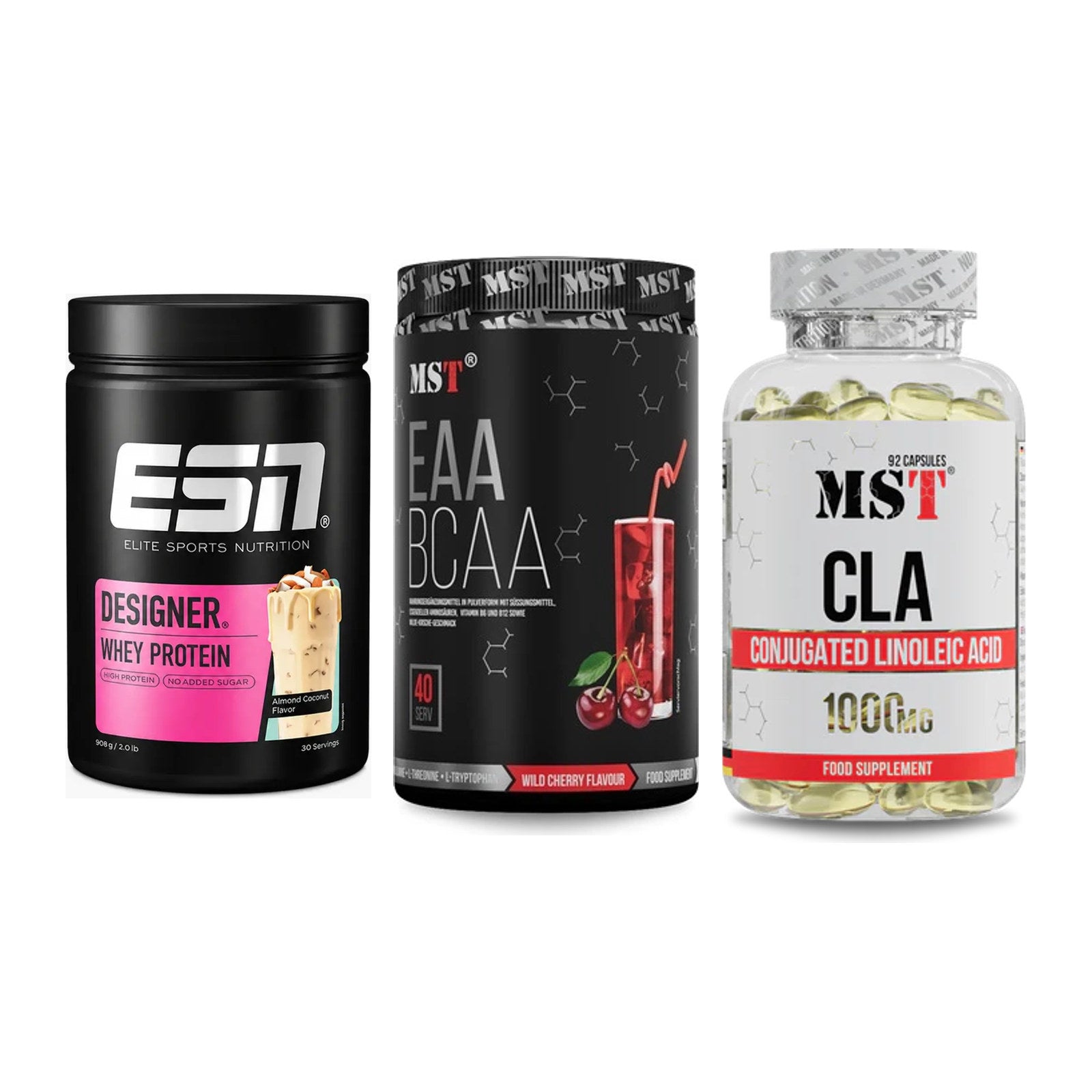Definitionsphase-Set: ESN Designer + MST EAA & BCAA + MST CLA 1000mg – alle enthaltenen Artikel