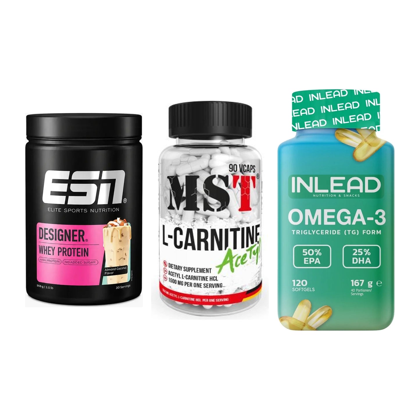 Definitionsphase-Set: ESN Designer + MST L-Carnitin + INLEAD Omega-3 – alle enthaltenen Artikel