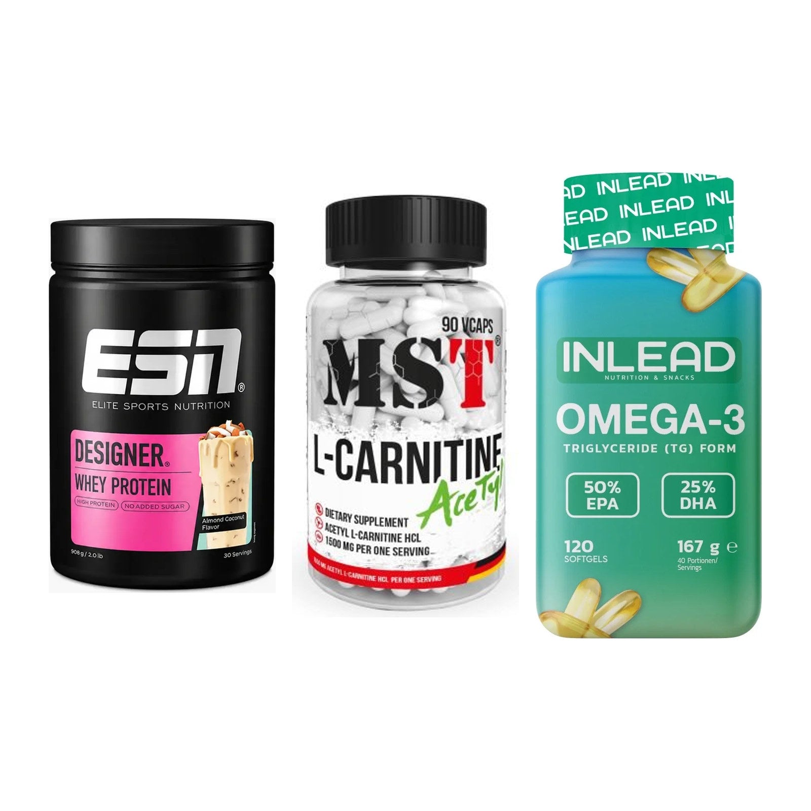 Definitionsphase-Set: ESN Designer + MST L-Carnitin + INLEAD Omega-3 – alle enthaltenen Artikel