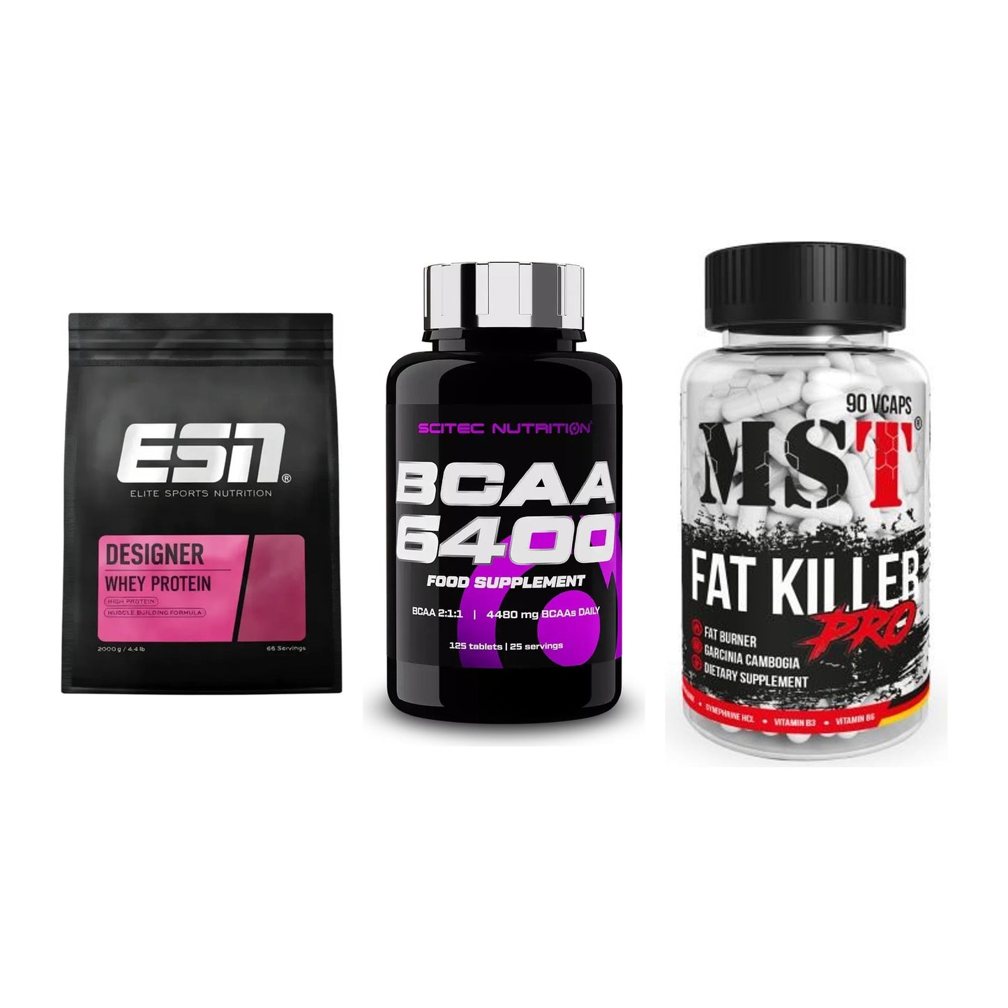 Definitionsphase-Set: ESN Designer + Scitec BCAA + MST Fat Killer – alle enthaltenen Artikel
