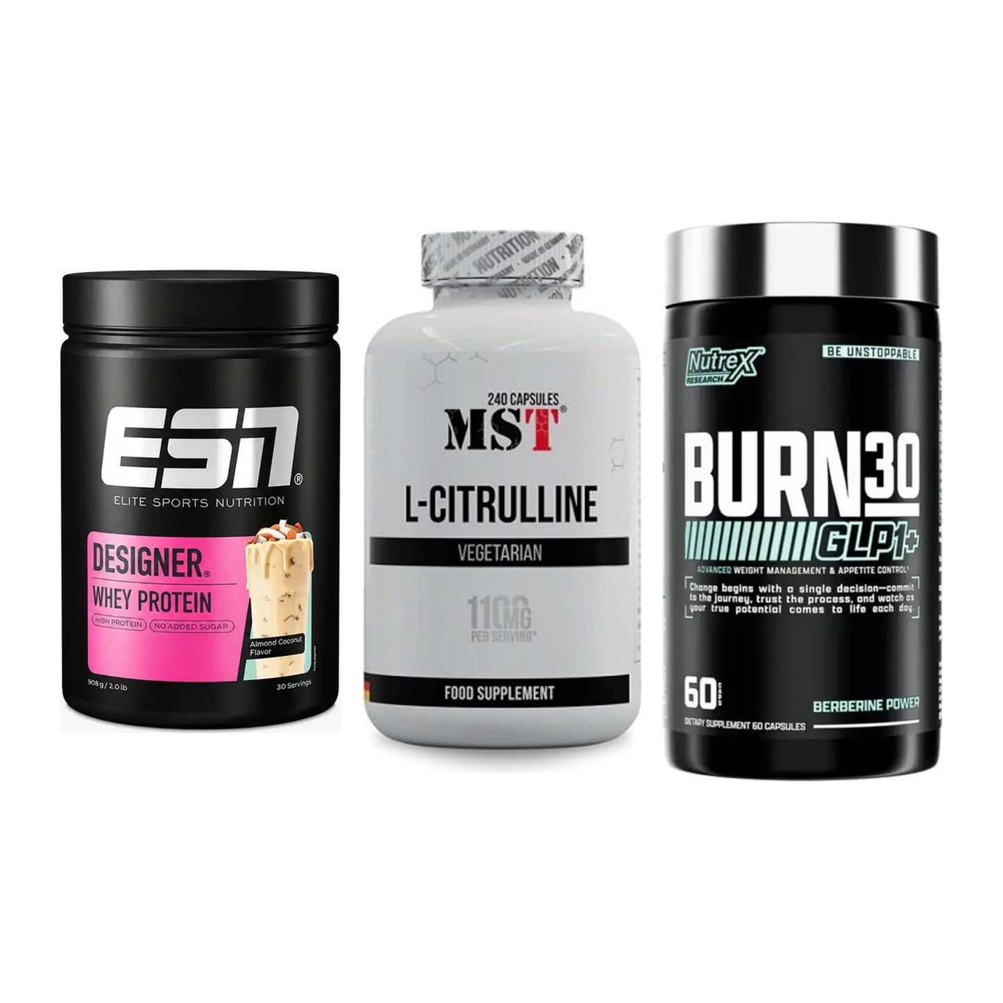 Definitionsphase-Set: ESN Designer + MST Citrulline + Nutrex Burn 30 – alle enthaltenen Artikel