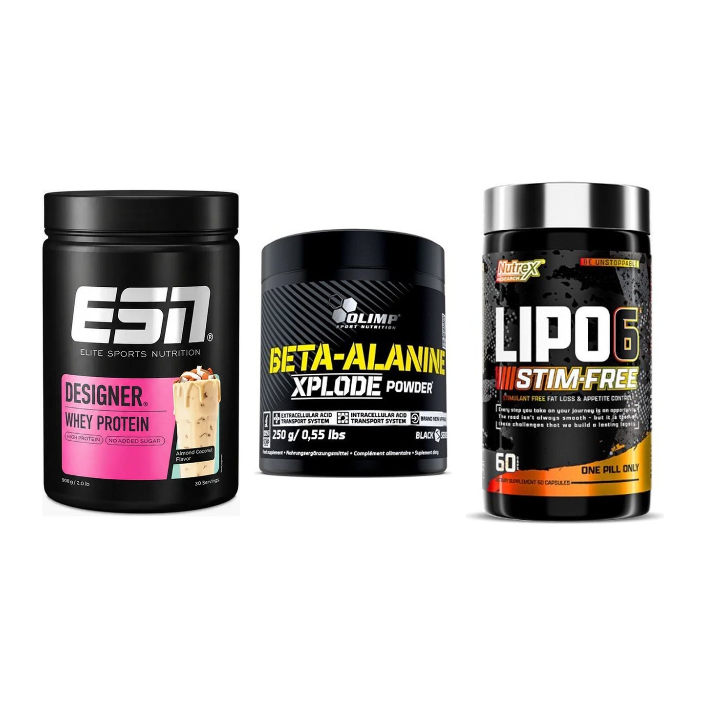 Definitionsphase-Set: ESN Designer + Olimp Beta-Ala + Nutrex Lipo 6 – alle enthaltenen Artikel
