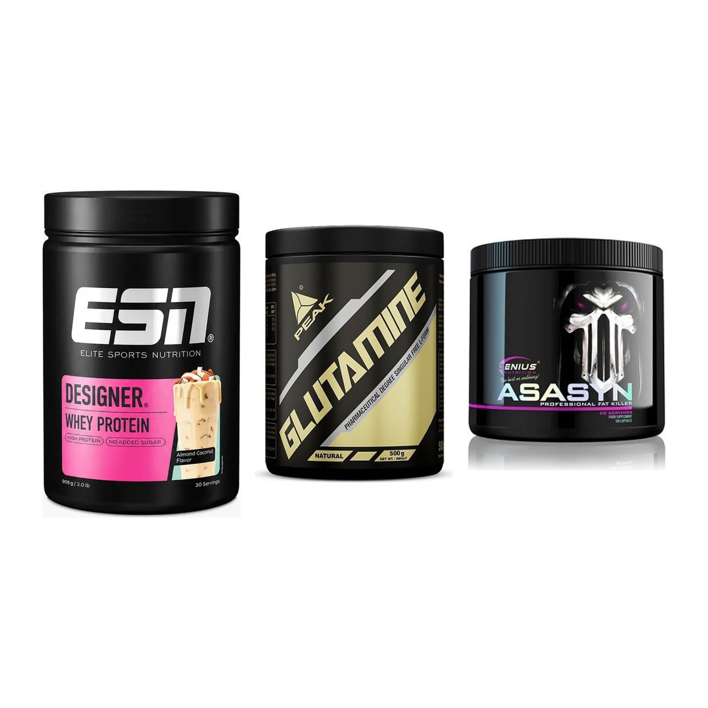 Definitionsphase-Set: ESN Designer + Peak Glutamin + Genius Nutriti – alle enthaltenen Artikel