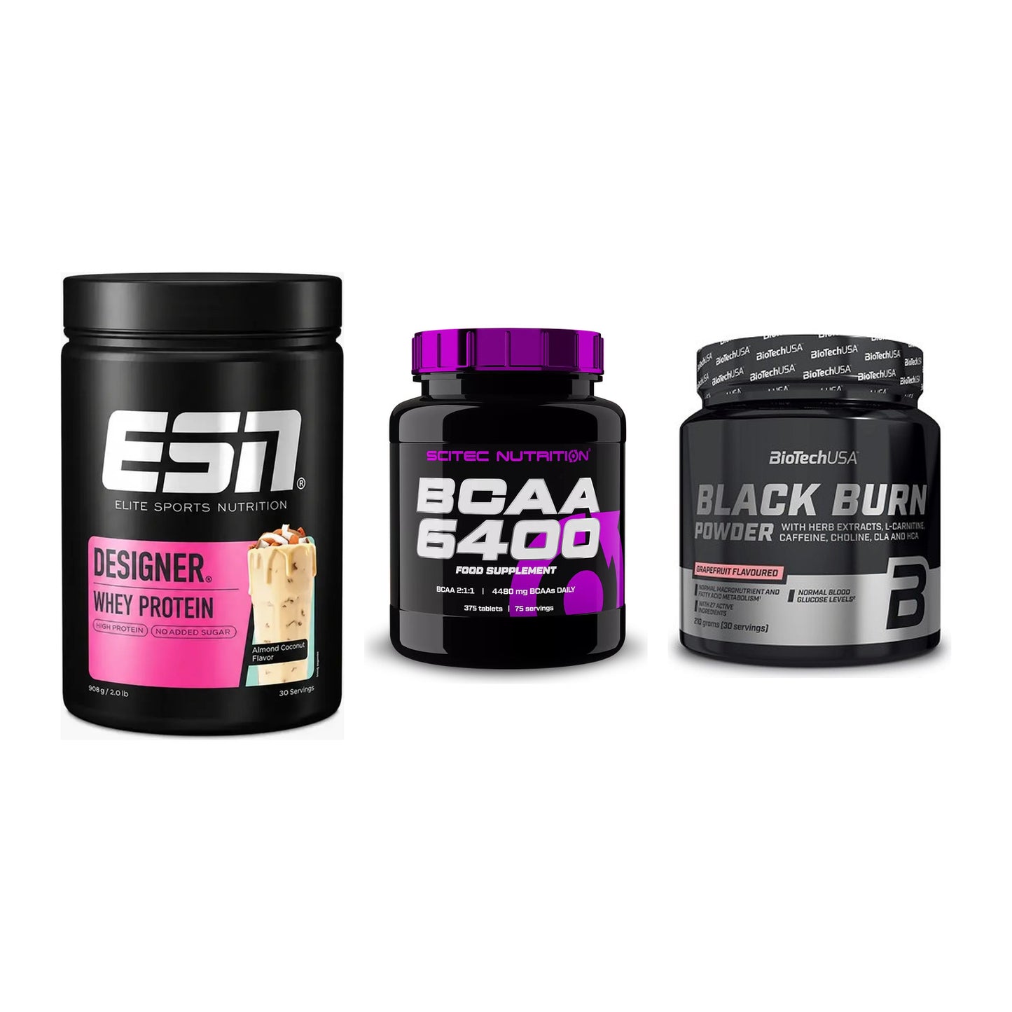 Definitionsphase-Set: ESN Designer + Scitec BCAA + BioTech Black – alle enthaltenen Artikel