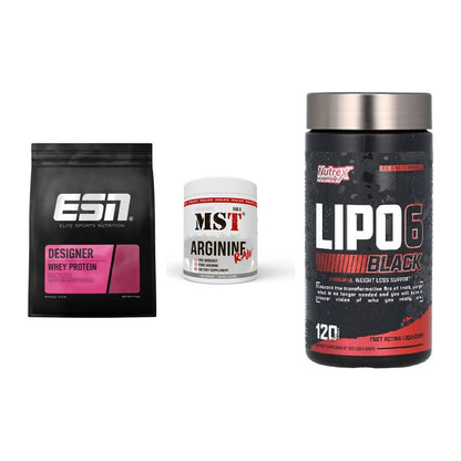 Definitionsphase-Set: ESN Designer + MST Arginine + Nutrex Lipo 6 – alle enthaltenen Artikel