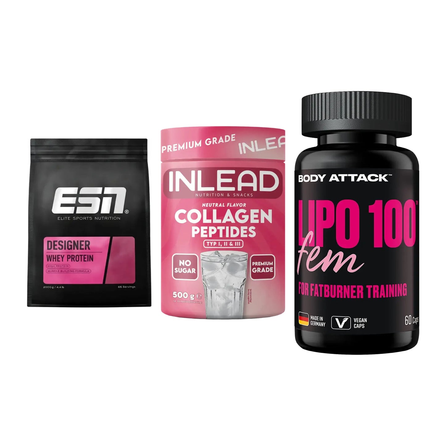 Definitionsphase-Set: ESN Designer + INLEAD Collage + Body Attack – alle enthaltenen Artikel