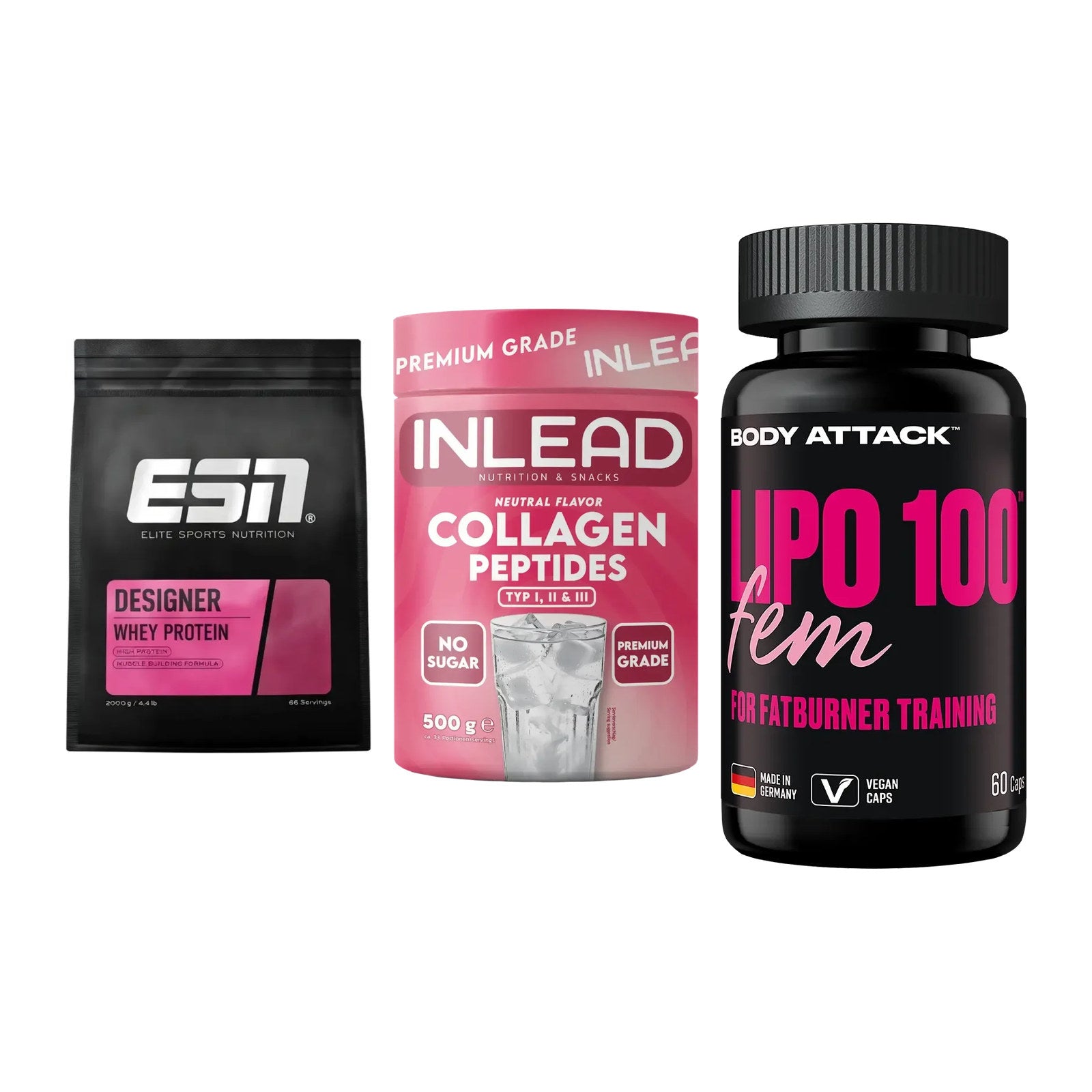 Definitionsphase-Set: ESN Designer + INLEAD Collage + Body Attack – alle enthaltenen Artikel