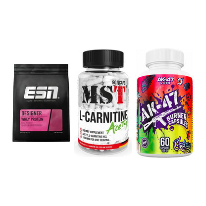 Definitionsphase-Set: ESN Designer + MST L-Carnitin + AK47 Labs – alle enthaltenen Artikel