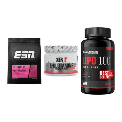 Definitionsphase-Set: ESN Designer + MST Glutamine + Body Attack – alle enthaltenen Artikel