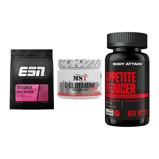 Definitionsphase-Set: ESN Designer + MST Glutamine + Body Attack – alle enthaltenen Artikel