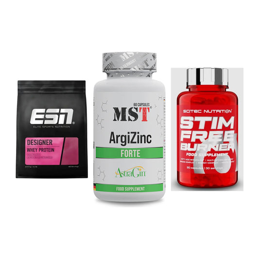 Definitionsphase-Set: ESN Designer + MST ArgiZinc + Scitec Stim – alle enthaltenen Artikel
