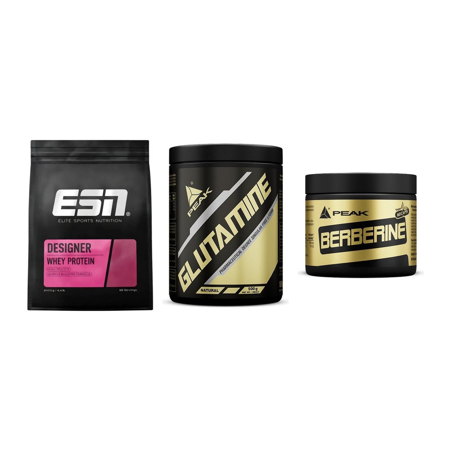 Definitionsphase-Set: ESN Designer + Peak Glutamin + Peak Berberine – alle enthaltenen Artikel