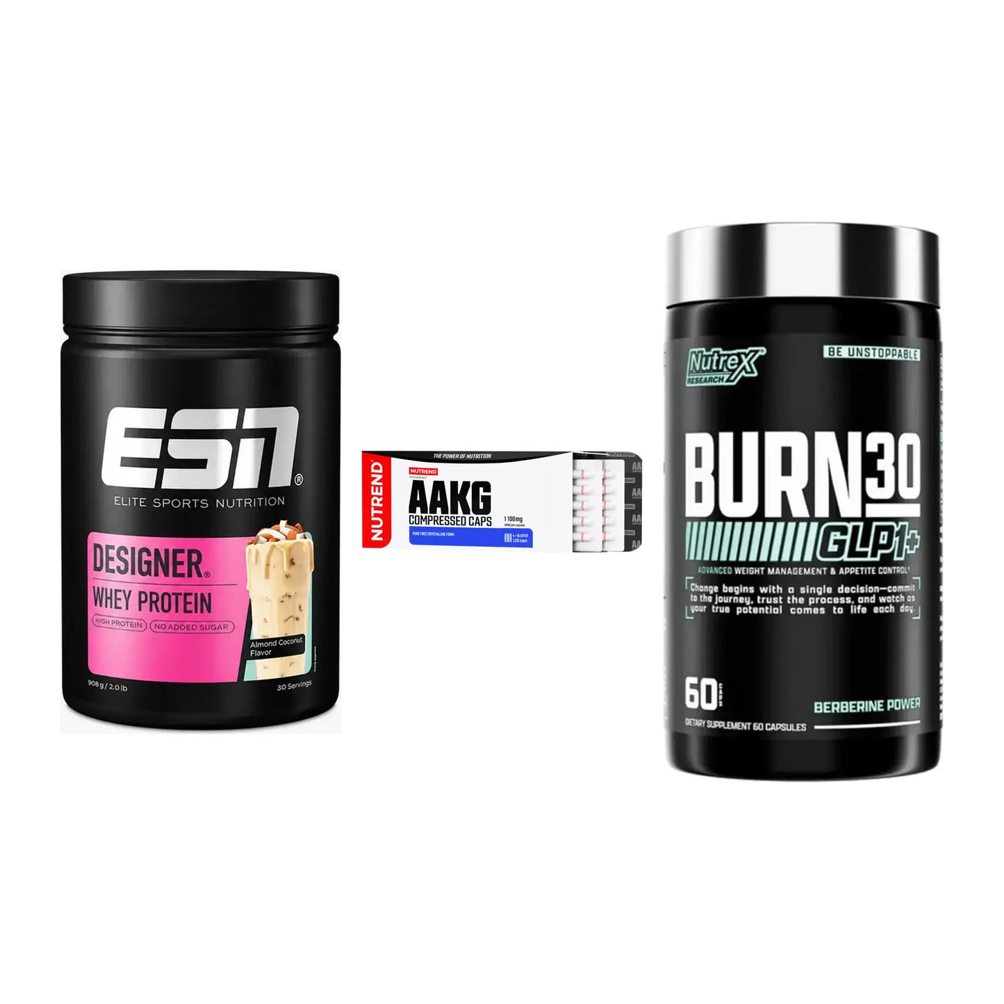 Definitionsphase-Set: ESN Designer + Nutrend AAKG + Nutrex Burn 30 – alle enthaltenen Artikel