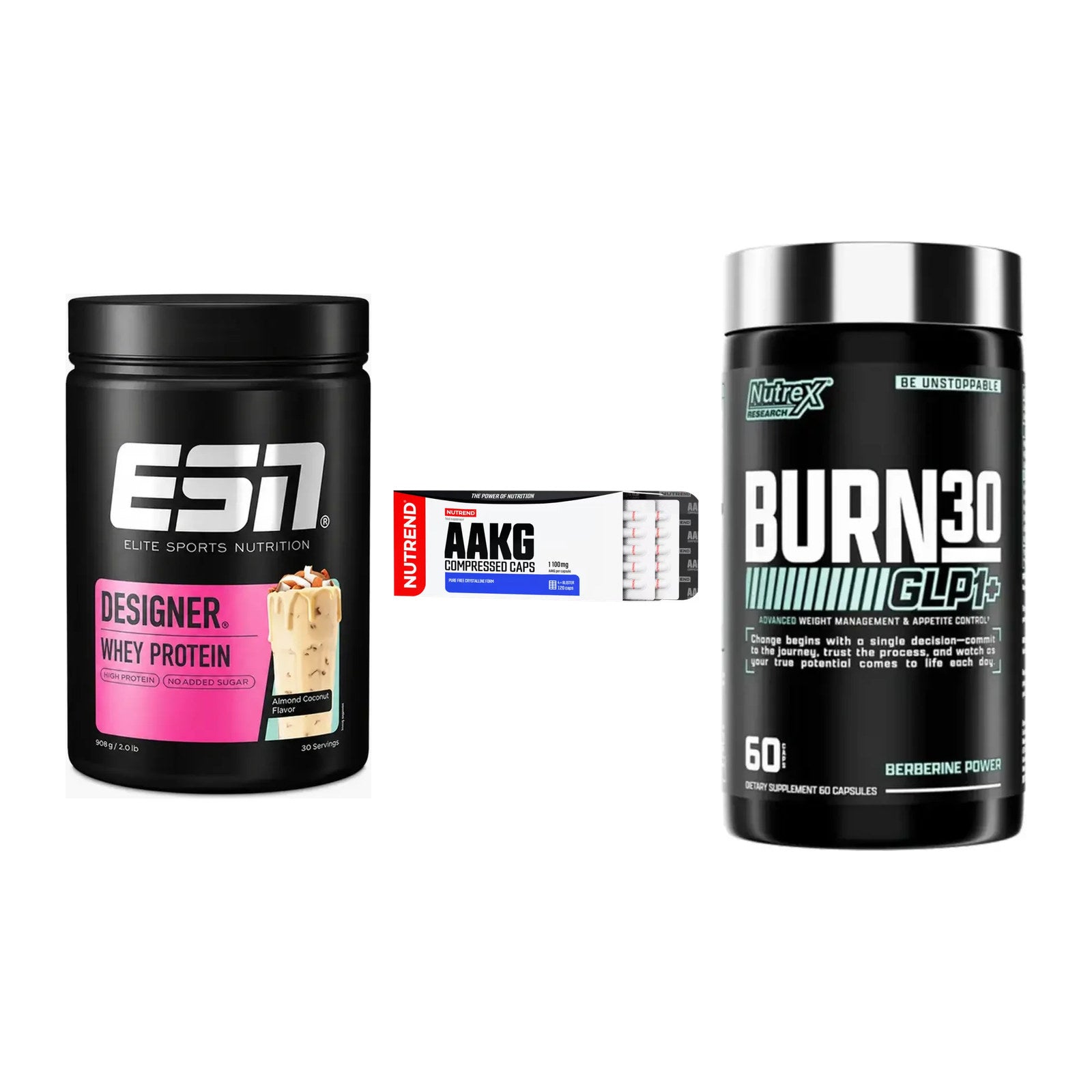 Definitionsphase-Set: ESN Designer + Nutrend AAKG + Nutrex Burn 30 – alle enthaltenen Artikel