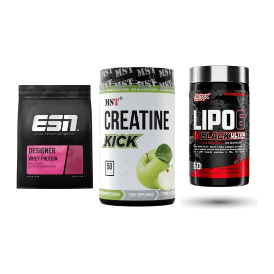Definitionsphase-Set: ESN Designer + MST Creatine + Nutrex Lipo 6 – alle enthaltenen Artikel