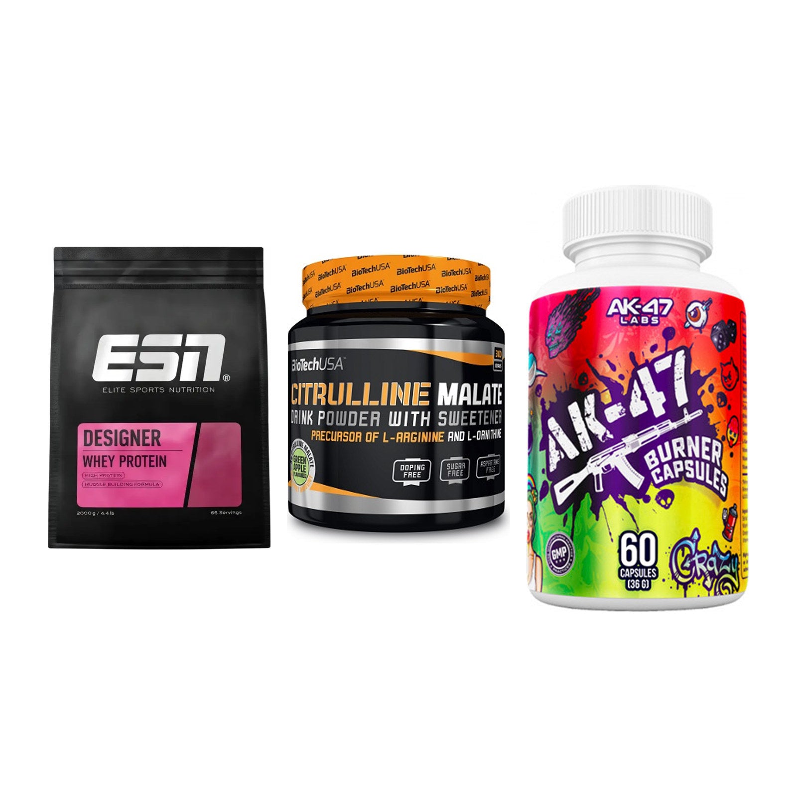 Definitionsphase-Set: ESN Designer + BioTech Citrul + AK47 Labs – alle enthaltenen Artikel