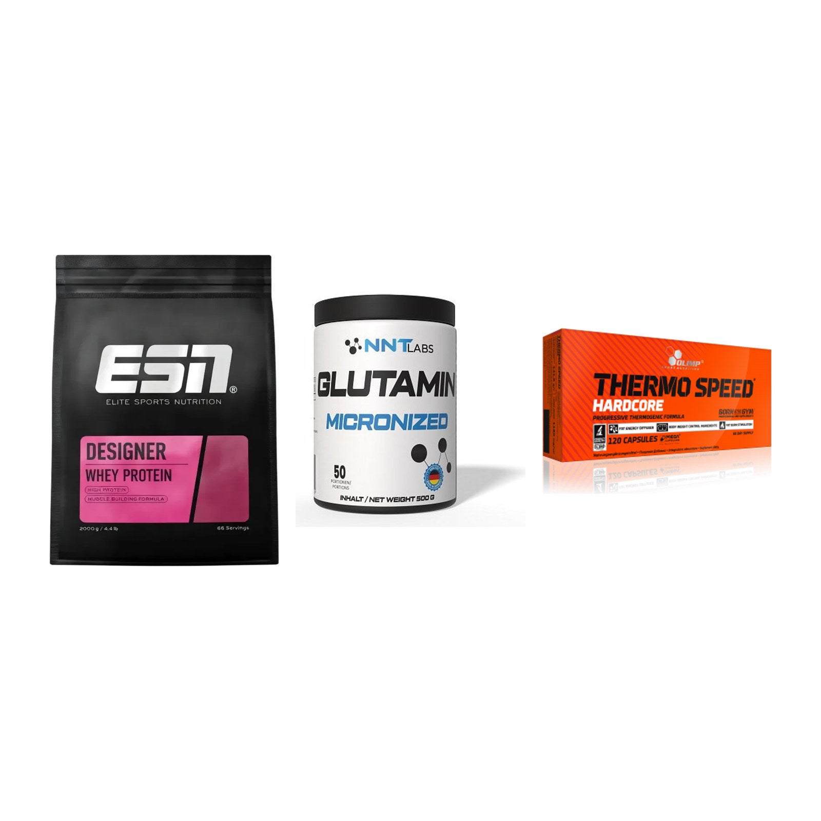 Definitionsphase-Set: ESN Designer + NNT Glutamin + Olimp Thermo – alle enthaltenen Artikel