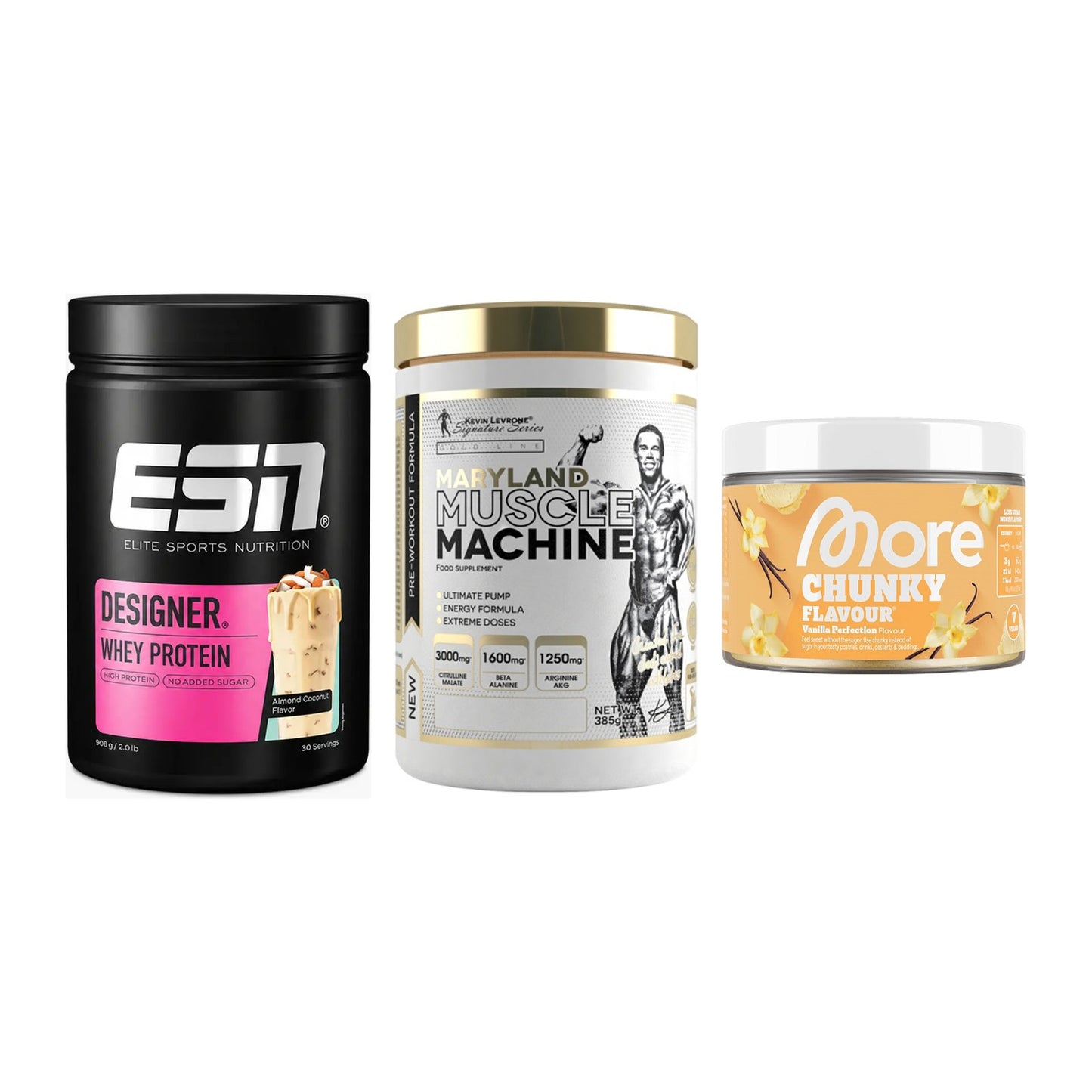 Definitionsphase-Set: ESN Designer + Kevin Levrone + More Nutrition – alle enthaltenen Artikel