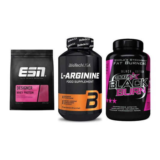 Definitionsphase-Set: ESN Designer + BioTech L-Argi + Stacker2 Black – alle enthaltenen Artikel