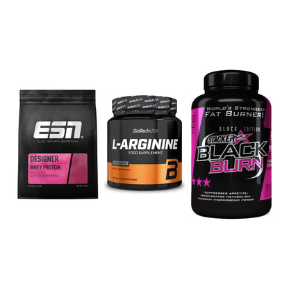 Definitionsphase-Set: ESN Designer + BioTech L-Argi + Stacker2 Black – alle enthaltenen Artikel