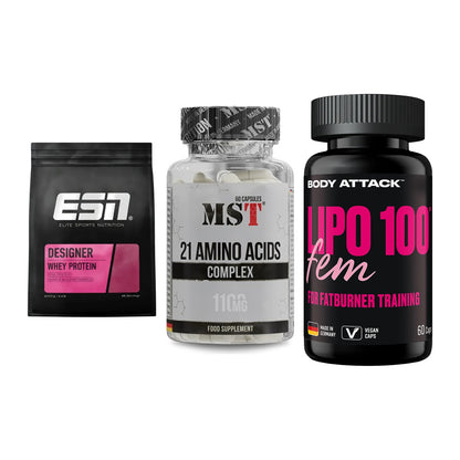 Definitionsphase-Set: ESN Designer + MST 21 Amino + Body Attack – alle enthaltenen Artikel