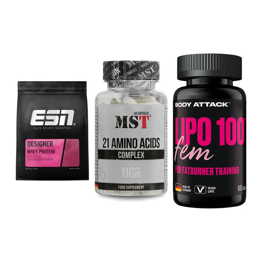 Definitionsphase-Set: ESN Designer + MST 21 Amino + Body Attack – alle enthaltenen Artikel