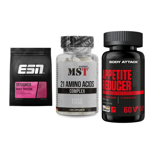 Definitionsphase-Set: ESN Designer + MST 21 Amino + Body Attack – alle enthaltenen Artikel
