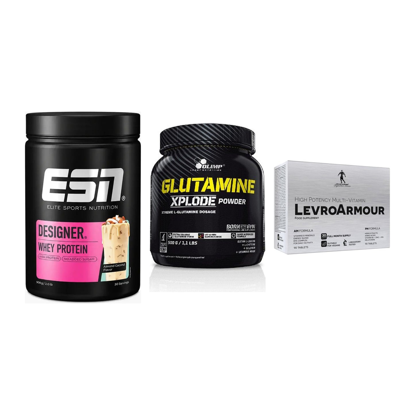 Definitionsphase-Set: ESN Designer + Olimp L-Glutam + Kevin Levrone – alle enthaltenen Artikel