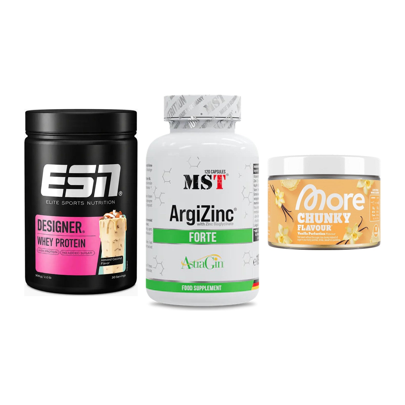 Definitionsphase-Set: ESN Designer + MST ArgiZinc + More Nutrition – alle enthaltenen Artikel
