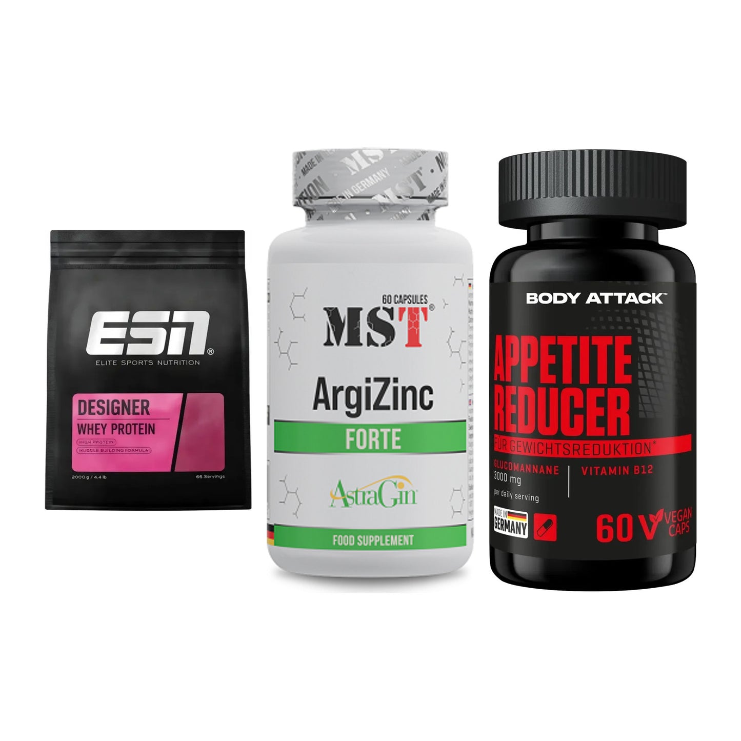 Definitionsphase-Set: ESN Designer + MST ArgiZinc + Body Attack – alle enthaltenen Artikel