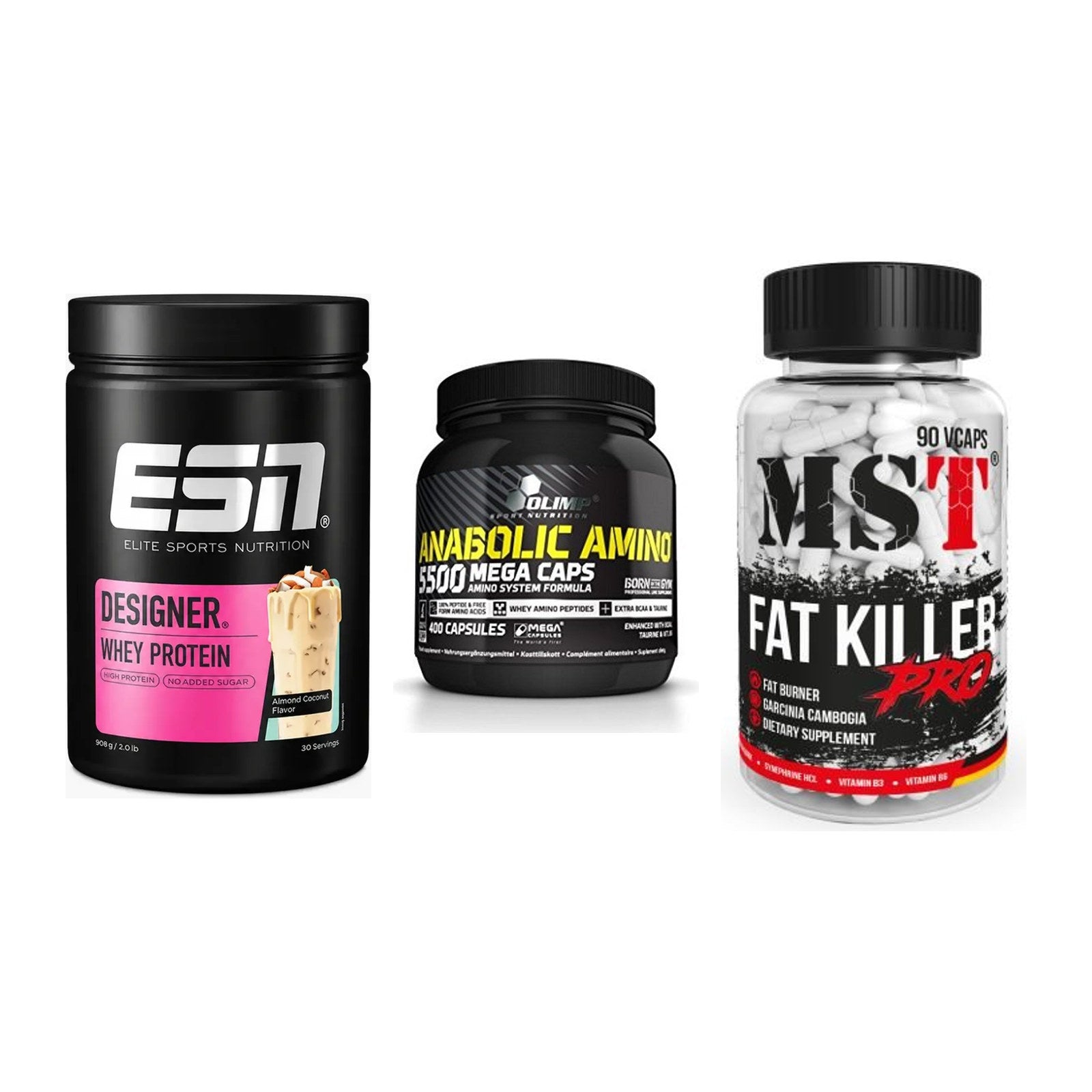 Definitionsphase-Set: ESN Designer + Olimp Anabolic + MST Fat Killer – alle enthaltenen Artikel